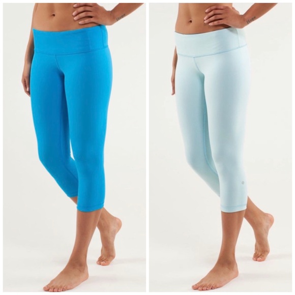 lululemon athletica Pants - Lululemon | Blue Reversible Wunder Under Crop  2